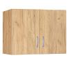 Ντουλάπα δίφυλλη και πατάρι Zelia pakoworld φυσικό 79x42x180εκ.