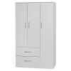 Ντουλάπα τρίφυλλη και πατάρι Zelia pakoworld λευκό 90x42x180εκ.