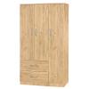 Ντουλάπα τρίφυλλη και πατάρι Zelia pakoworld φυσικό 90x42x180εκ.
