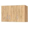 Ντουλάπα τρίφυλλη και πατάρι Zelia pakoworld φυσικό 90x42x180εκ.
