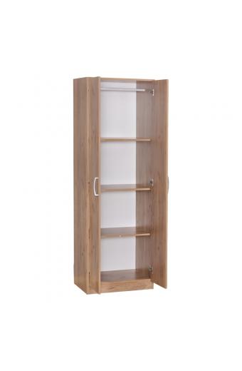 Ντουλάπα Jonar pakoworld δίφυλλη oak μελαμίνης 60x42x180εκ