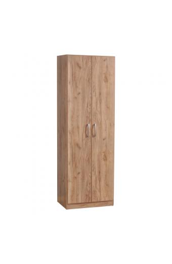 Ντουλάπα Jonar pakoworld δίφυλλη oak μελαμίνης 60x42x180εκ