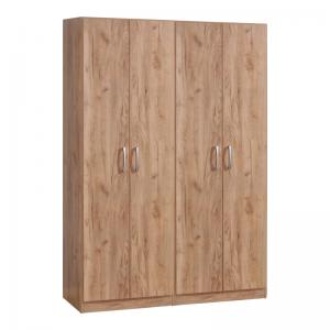Ντουλάπα ρούχων τετράφυλλη Jonar I pakoworld χρώμα oak 120x42x180εκ