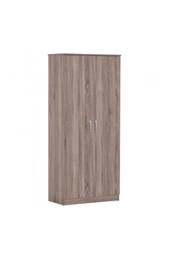 Ντουλάπα ρούχων δίφυλλη Zelia pakoworld σε sonoma-oak απόχρωση 79x42x180εκ