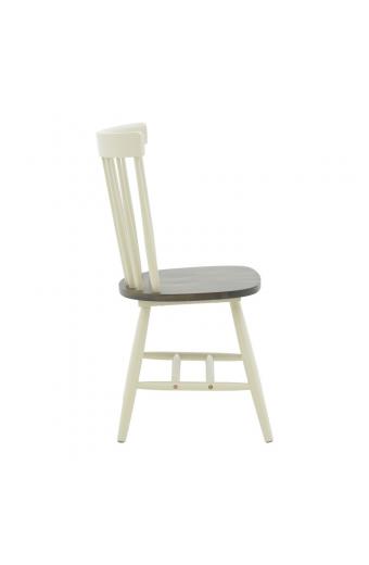 Καρέκλα Larus pakoworld φυσικό ξύλo rubberwood ανθρακί-λευκό 50x49x90εκ.
