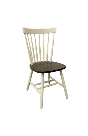 Καρέκλα Larus pakoworld φυσικό ξύλo rubberwood ανθρακί-λευκό 50x49x90εκ.
