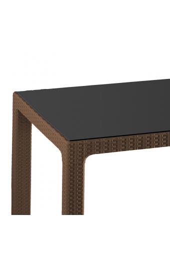 Τραπέζι Explore pakoworld με UV protection PP καφέ 150x90x73.5εκ
