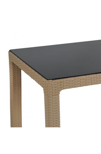 Τραπέζι Explore pakoworld με UV protection PP cappucino 90x90x73.5εκ