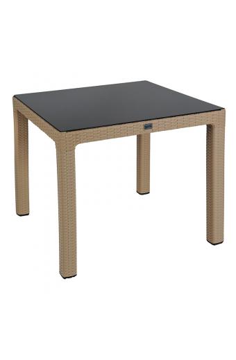 Τραπέζι Explore pakoworld με UV protection PP cappucino 90x90x73.5εκ