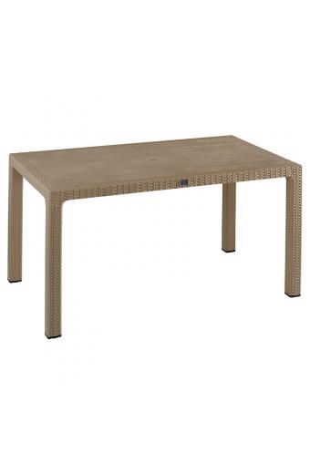Τραπεζαρία Explore-Frontline pakoworld σετ 5τεμ PP cappuccino 150x90x73,5εκ.