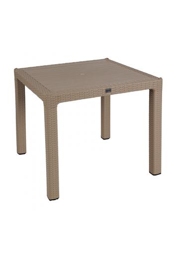 Τραπεζαρία Explore-Ignite pakoworld σετ 3τεμ PP cappuccino 90x90x73,5εκ