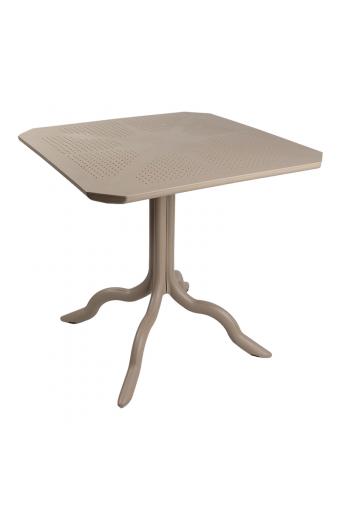 Τραπέζι Icon  pakoworld PP σε απόχρωση cappucino 80x80x74.5εκ