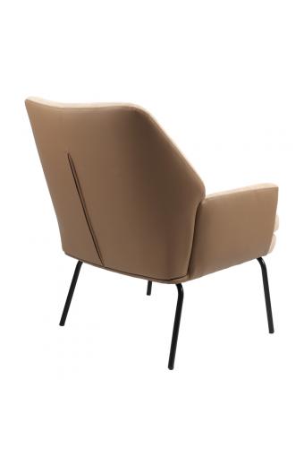 Πολυθρόνα Kieran pakoworld ύφασμα καφέ-πόδι μαύρο 77x69x82.5εκ