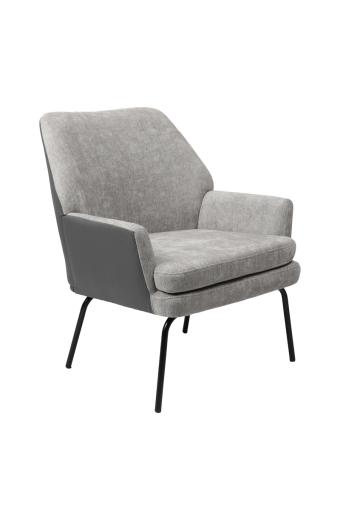 Πολυθρόνα Kieran pakoworld ύφασμα γκρι- πόδι μαύρο 77x69x82.5εκ