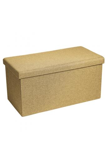 Σκαμπό-μπαούλο Greatness pakoworld ύφασμα μπεζ 76x38x38εκ