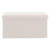 Σκαμπό-μπαούλο Forward pakoworld ύφασμα μπουκλέ ivory 76x38x37.5εκ