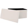 Σκαμπό-μπαούλο Forward pakoworld ύφασμα μπουκλέ ivory 76x38x37.5εκ