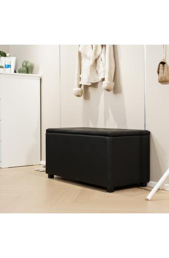 Σκαμπό-μπαούλο Corben pakoworld pu μαύρο 86x43x45εκ