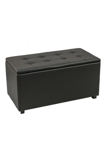 Σκαμπό-μπαούλο Corben pakoworld pu μαύρο 86x43x45εκ