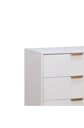 Συρταριέρα Culture pakoworld με 4 συρτάρια λευκό-χρυσό 60x34x91εκ