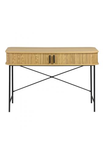 Γραφείο εργασίας Scandi pakoworld MDF/Metal σε φυσική απόχρωση με μεταλλικά μαύρα πόδια 120x60x76,5εκ
