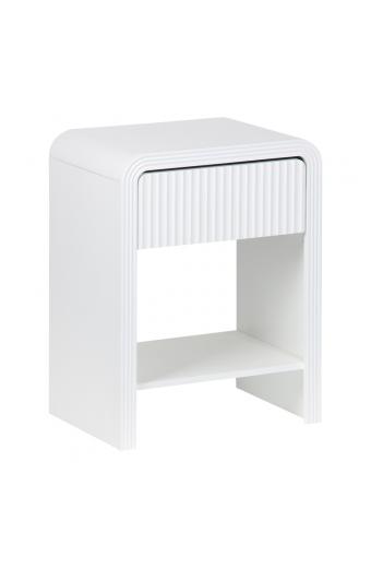 Κομοδίνο Zeplen pakoworld MDF σε λευκή απόχρωση 40x30x53εκ