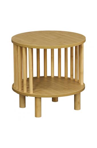 Κομοδίνο Nodial pakoworld MDF/Bamboo σε φυσική απόχρωση Φ40x40εκ