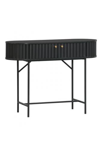 Κονσόλα Zeplen pakoworld MDF-μέταλλο σε μαύρη απόχρωση 100x35x75εκ