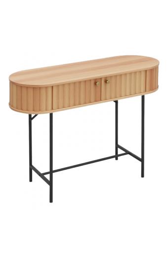 Κονσόλα Zeplen pakoworld MDF-μέταλλο σε oak απόχρωση 100x35x75εκ