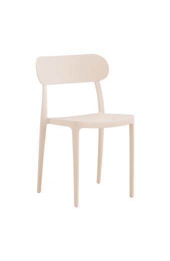 Καρέκλα Amvroan στοιβαζόμενη pakoworld με UV protection cappuccino pp 51x49x79.5εκ
