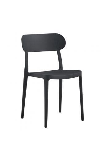 Καρέκλα Amvroan στοιβαζόμενη pakoworld με UV protection ανθρακί pp 51x49x79.5εκ