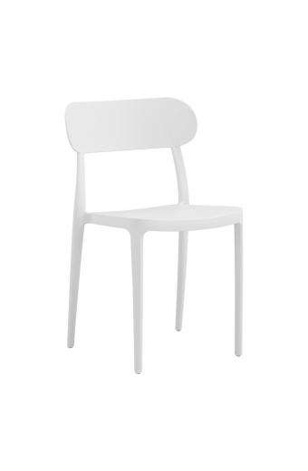 Καρέκλα Amvroan στοιβαζόμενη pakoworld με UV protection λευκό pp 51x49x79.5εκ