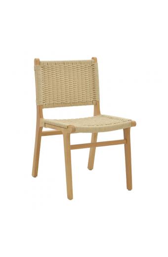 Καρέκλα Julien pakoworld rubberwood φυσικό-έδρα φυσικό σχοινί 61x54x85εκ