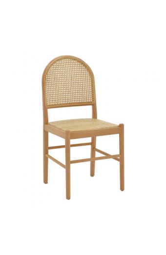 Καρέκλα Alessia pakoworld ξύλο οξιάς-rattan φυσικό 43x40x89εκ