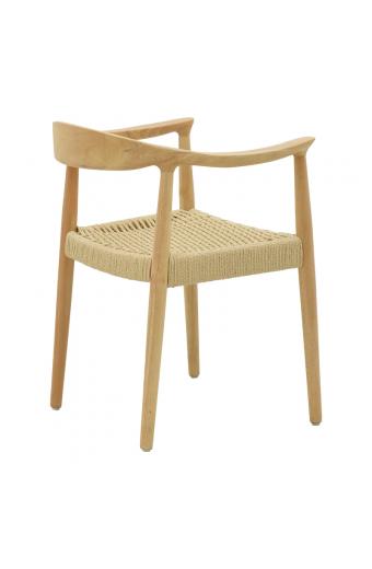 Πολυθρόνα Juvan pakoworld φυσικό rubberwood 64x53x77εκ