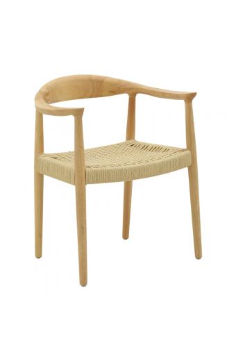 Πολυθρόνα Juvan pakoworld φυσικό rubberwood 64x53x77εκ