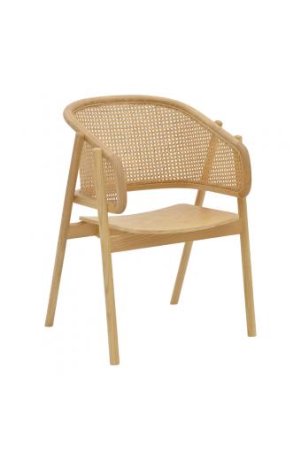 Πολυθρόνα Wenzy pakoworld φυσικό Rattan - μασίφ ξύλο toon 58x58x82εκ