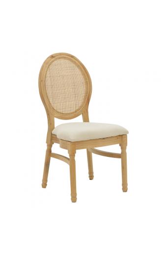 Καρέκλα Canco pakoworld φυσικό rubberwood-φυσικό rattan 50x55x98εκ