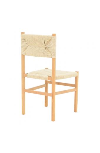 Καρέκλα Oarvine pakoworld φυσικό rubberwood-φυσικό σχοινί 46x52x88εκ