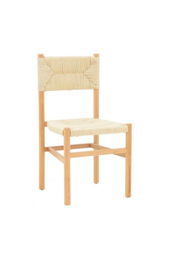 Καρέκλα Oarvine pakoworld φυσικό rubberwood-φυσικό σχοινί 46x52x88εκ