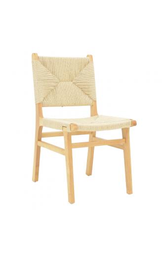 Καρέκλα Arten pakoworld σχοινί-rubberwood σε φυσική απόχρωση 60x55x85εκ