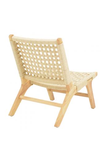 Πολυθρόνα Polisin pakoworld σχοινί-rubberwood σε φυσική απόχρωση 55x80x77εκ