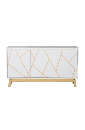 Μπουφές Aria pakoworld λευκό-φυσικό 120x35x67 εκ