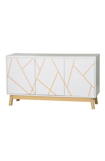 Μπουφές Aria pakoworld λευκό-φυσικό 120x35x67 εκ
