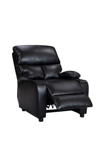 Πολυθρόνα relax με ποτηροθήκη Gartia pakoworld μαύρο pu 79x94x102εκ