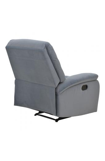 Πολυθρόνα relax με μηχανισμό massage Terpsi pakoworld γκρι βελούδο 80x94x100εκ