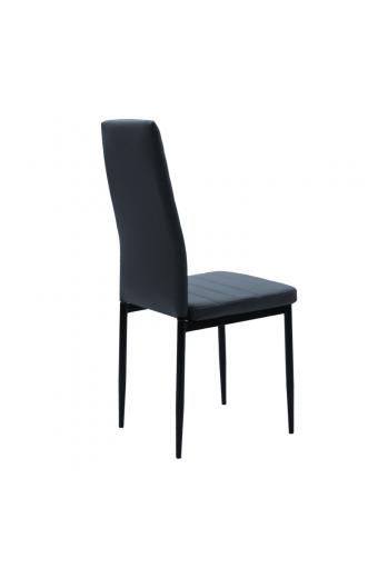 Καρέκλα Parker pakoworld PU ανθρακί-μαύρο πόδι 42x48x98εκ