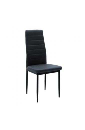 Καρέκλα Parker pakoworld PU ανθρακί-μαύρο πόδι 42x48x98εκ