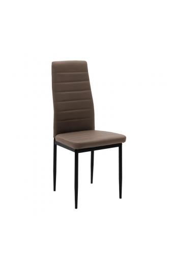 Καρέκλα Parker pakoworld PU cappuccino-μαύρο πόδι 42x48x98εκ