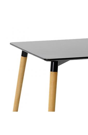 Τραπέζι Natali pakoworld MDF μαύρο-πόδια φυσικό 80x80x76εκ